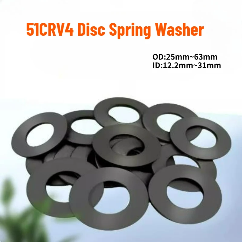 1/2/ 5/10Pcs OD 25mm~63mm 51CRV4 Disc Spring Gasket ID 12.2mm~31mm Shock-absorbing Butterfly Spring Laminated Spring
