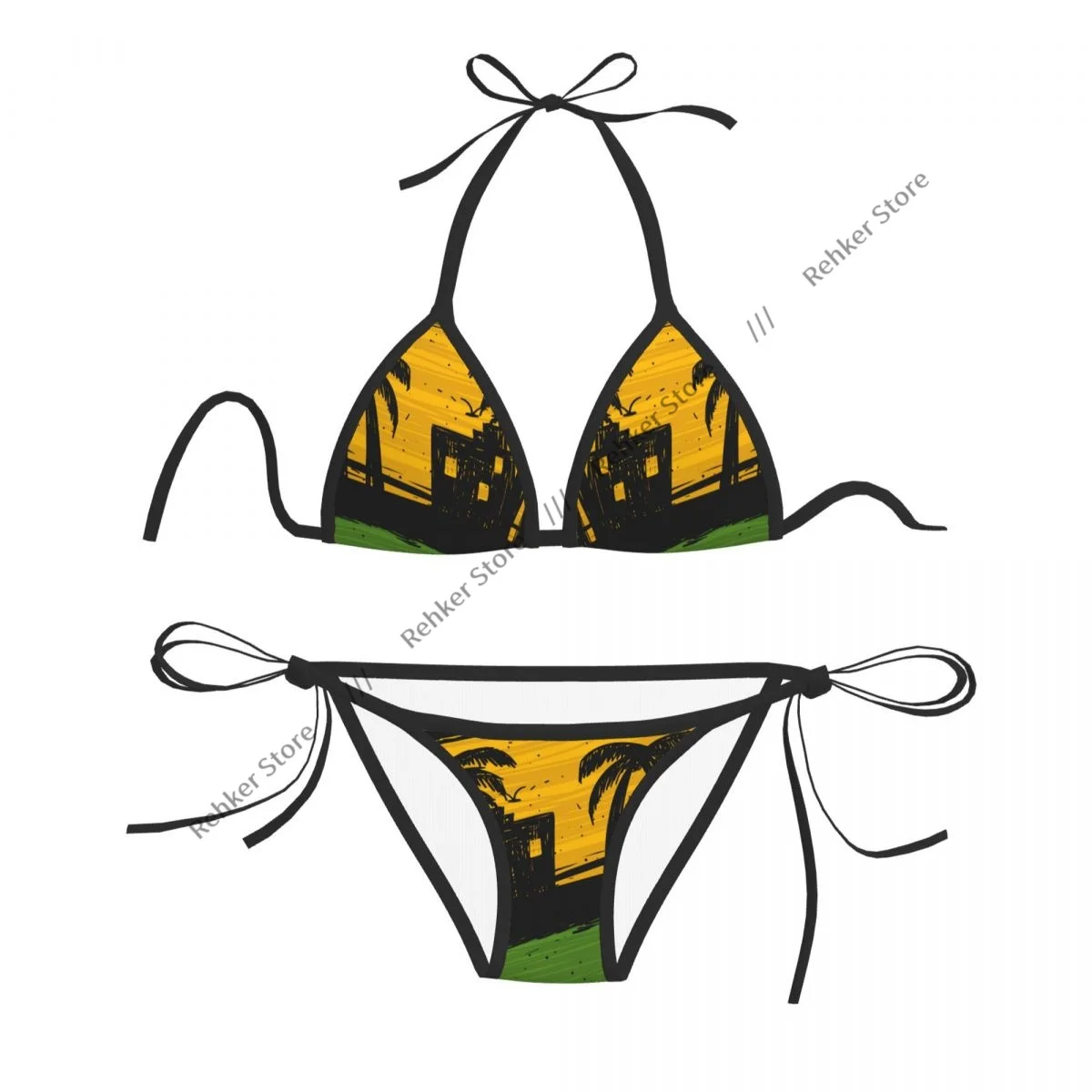 

Сексуальные стринги бикини Mujer купальники женские регги стиль дерево летняя пляжная одежда