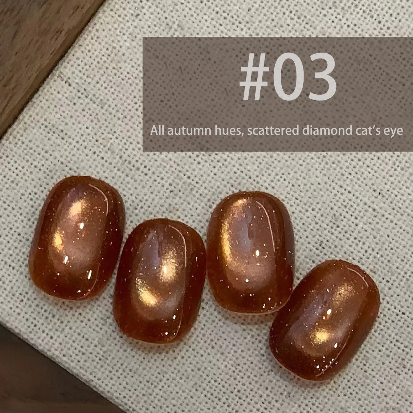 8-Farben-Herbst-Meirade-Glitzer-Glasperlen-Katzenaugen-Gel-Set, funkelndes magnetisches Soak-Off-UV-Nagelgel für Winter-Nagelkunst
