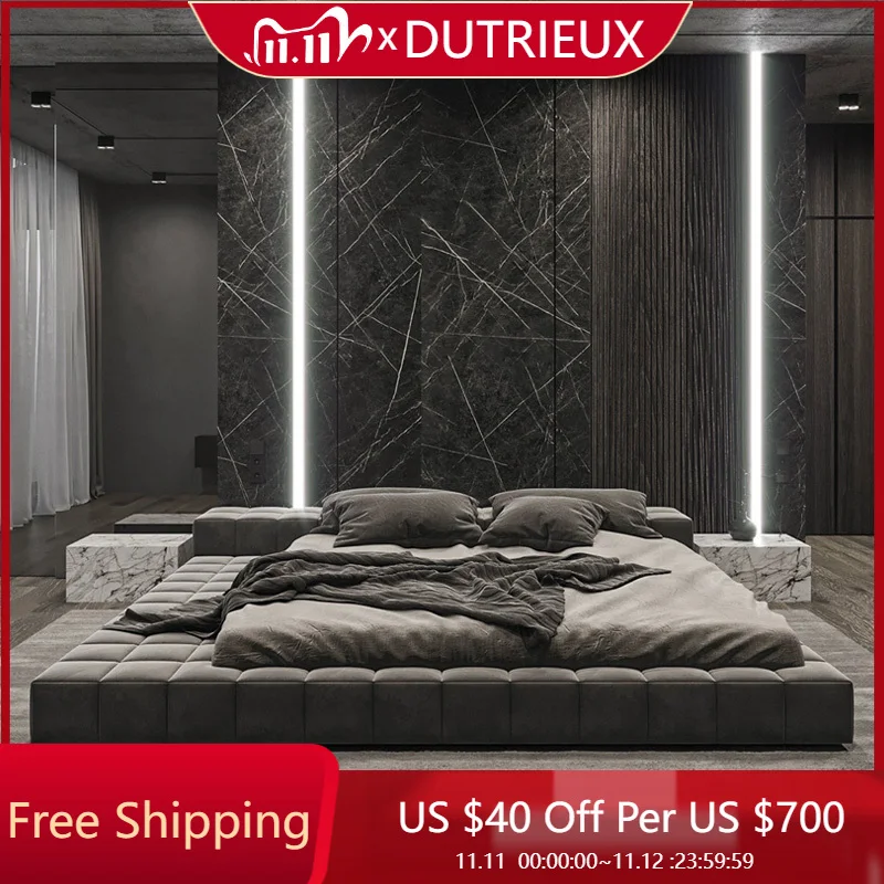 

Nordic High End Bed Tatami Apartment Quality Cheap Light Luxury Bed Frame Designer Master Bedroom Cama De Casal Nordic Furniture