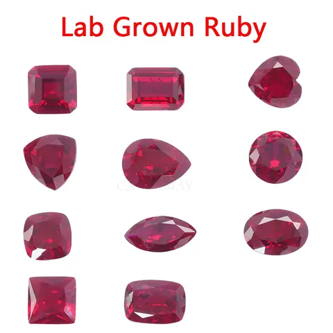 CADERMAY 맞춤형 스마트 쥬얼리 제작 DIY를 위한 AGL 인증서가 포함된 둥근 모양의 실험실에서 재배된 루비 루즈 스톤
