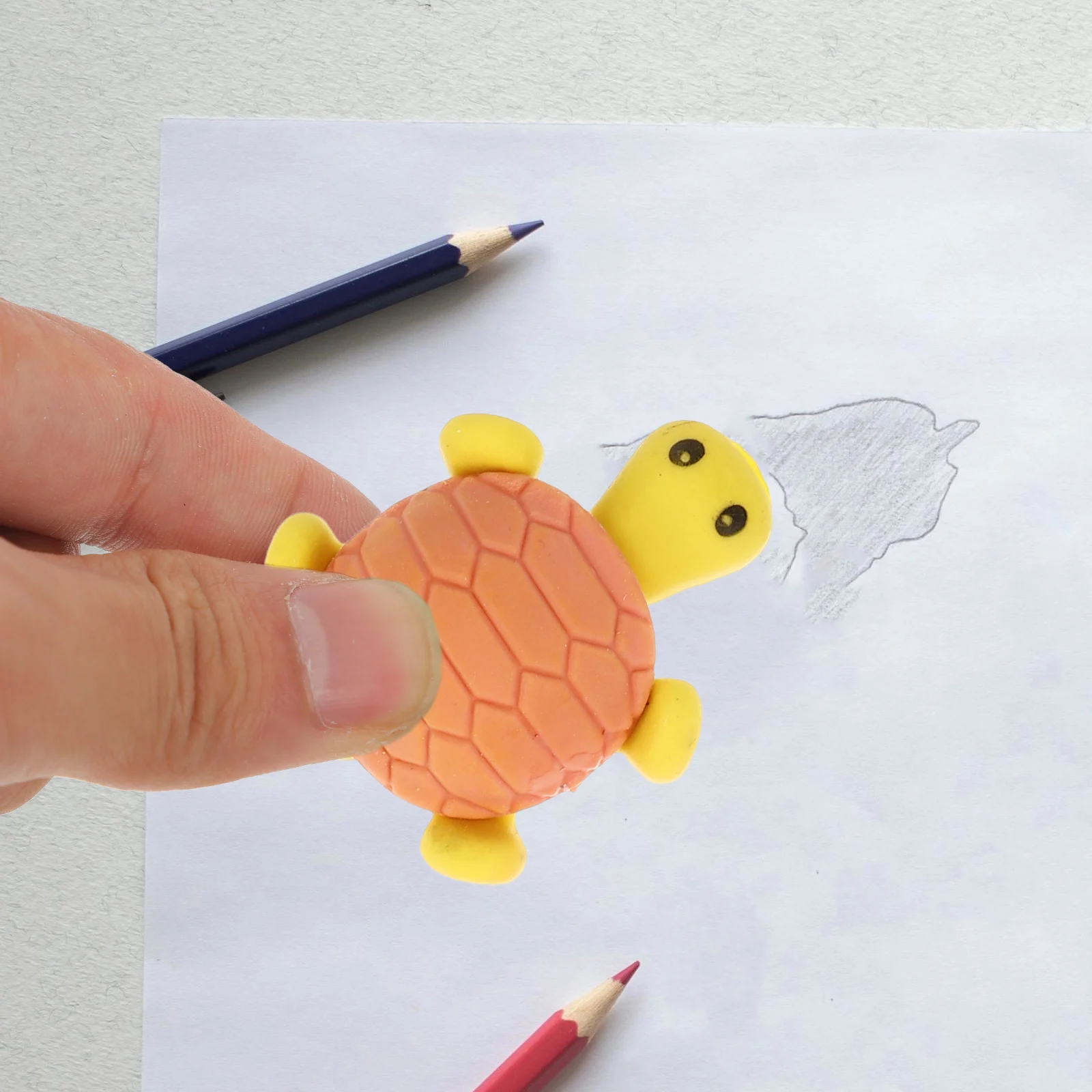 

24 Pcs Cartoon Eraser Turtle Shape Rubber School Supplies Kids Toy Mixed Color Students Stationery Practical Function Easy to