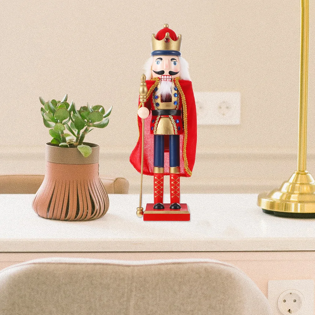 

Wooden Nutcracker Puppet Vintage Christmas Decoration Festive Tabletop Display Holiday Home Decor Xmas Party Gift Festival