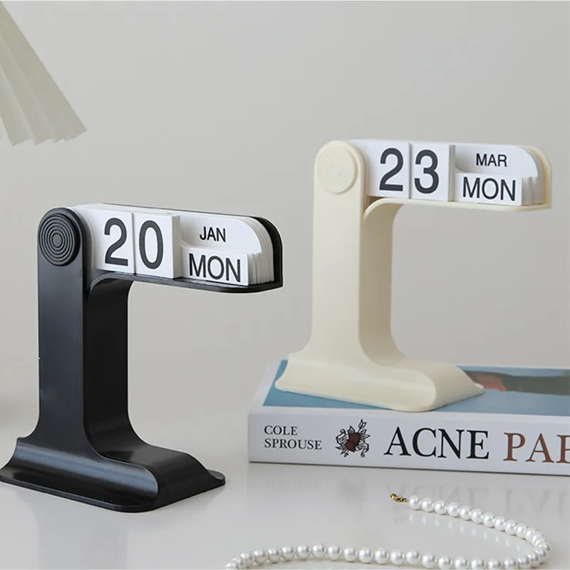 Cutelife Ins Resin Black Flip 3d Calendar 2025 Home Interior Decoration Coffee Table Accessories Ornament Gifts For The New Year
