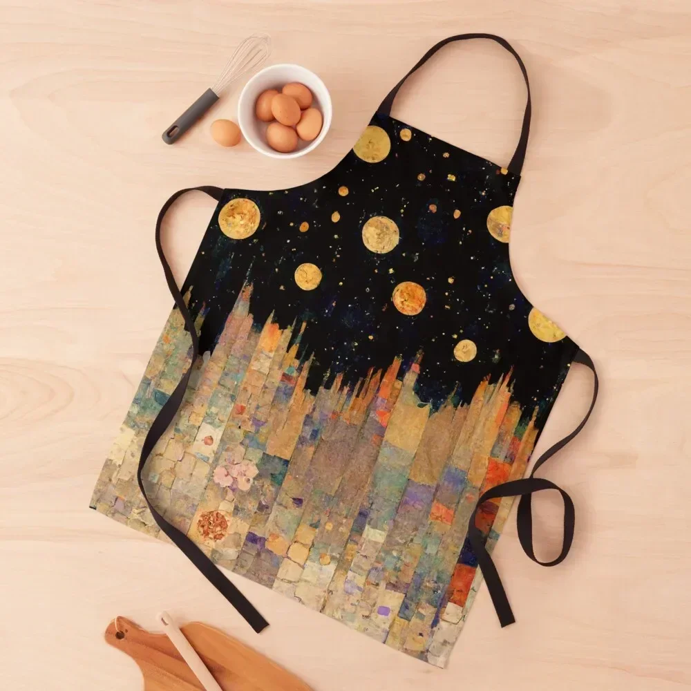 

The moons and the stars III Apron Chef Uniform Woman Chef Accessories Things For The Kitchen Kitchen And Household Goods Apron