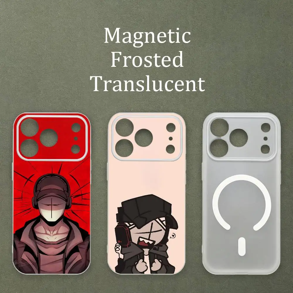 D-Deimos M-MadCom Matte Frosted Semi-transparent Magnetic TPU Case For iPhone 17 11 13 14 15 16 12 Pro Max