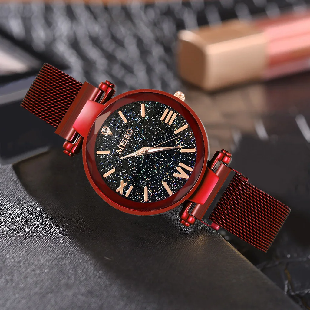 Fashionable Roman Watch for Female Students New Korean Edition Simple Starry Sky Full of Stars Women\'s Watch