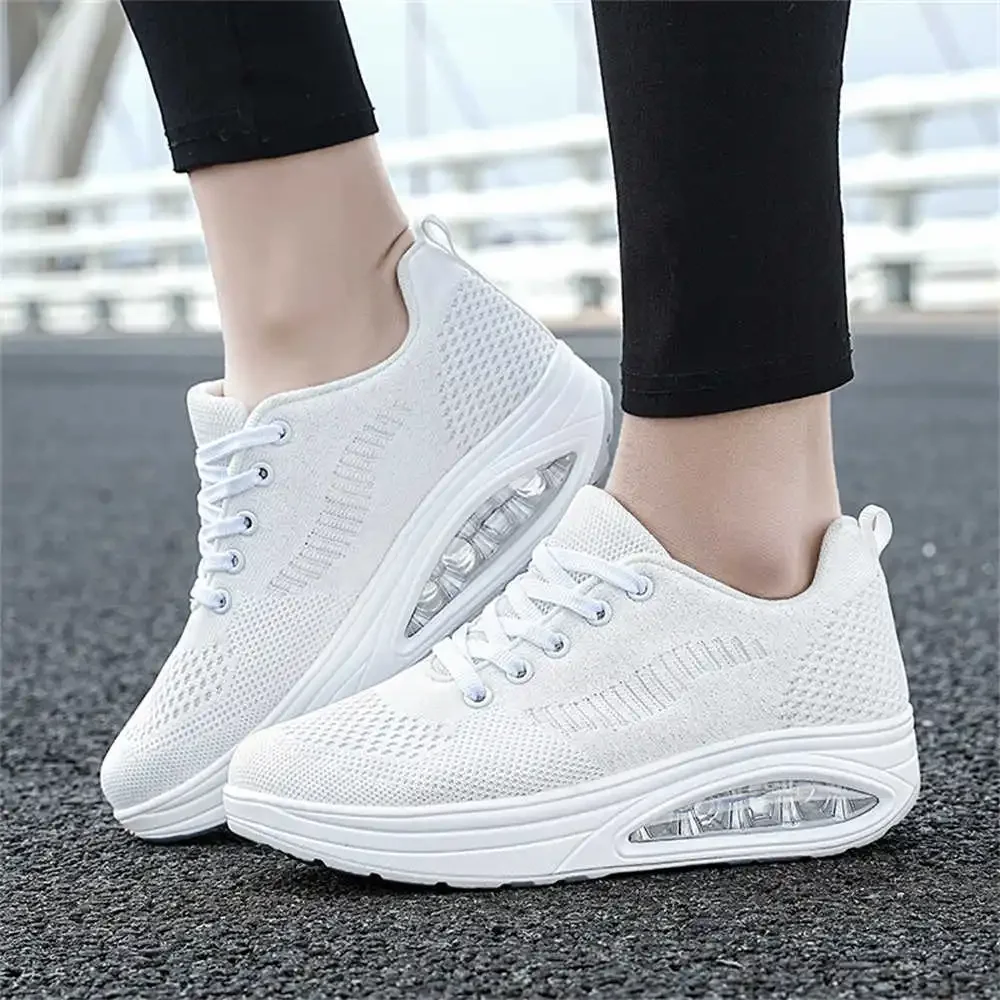 Low Extra Large Sizes Woman's Female Running Sneakers Walking Lace Up Shoes Brown Boot Sports Exerciser Resell Tenks