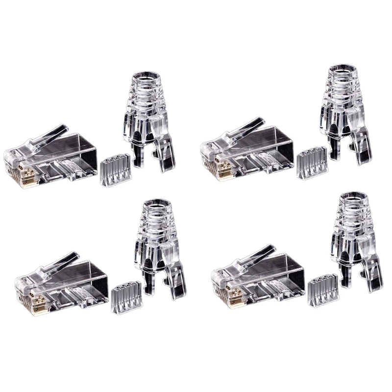 

200Pcs Cat6 RJ45 Connector UTP Cable Ethernet Jack 8P8C Network CAT 6 Modular Plugs With 6.5Mm RJ45 Caps