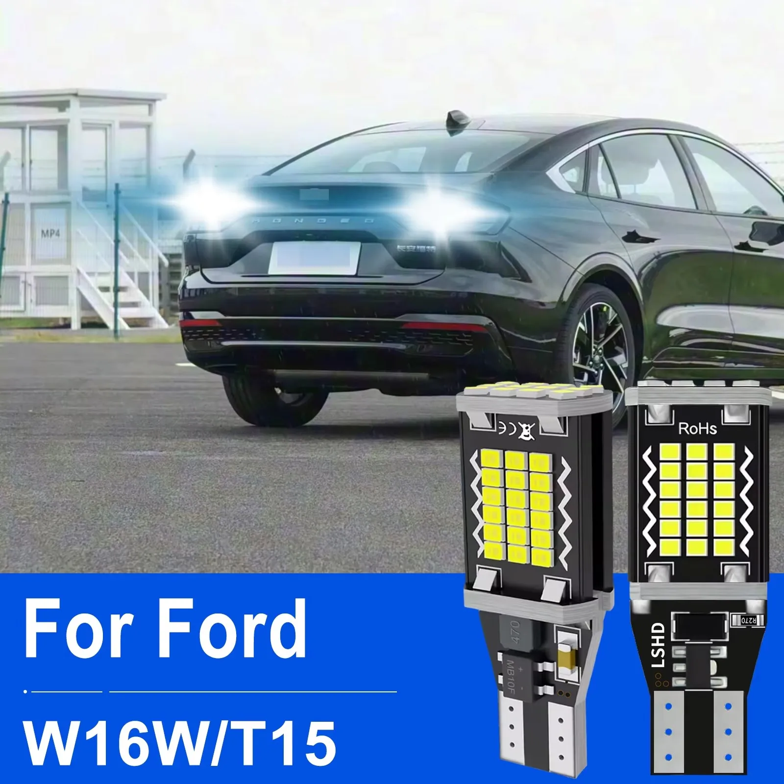 2pcs W16W T15 921 912 LED Canbus Reverse Light Bulbs On Car White Back Up Lamp 12v For Ford Mondeo C S MAX Kuga 2 Focus 3 Fusion