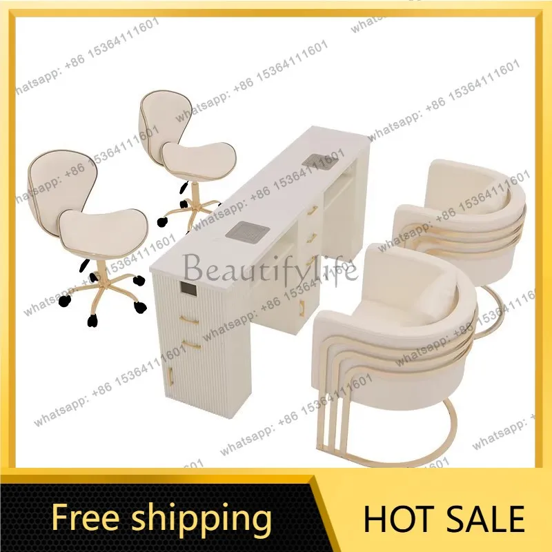 Factory Direct Sales Nail Shop Economy Japanese Simple Double Nail Table