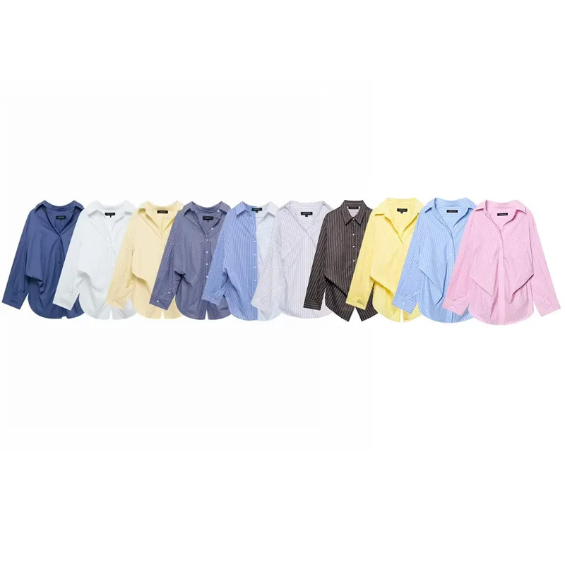 

Women's striped batwing sleeve shirt long sleeve top casual pants