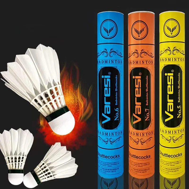 

Original Badminton Class B Duck Feathered Shuttlecocks 12pcs Durable Feather Badminton Speed 77 76 for Indoor Outdoor Training