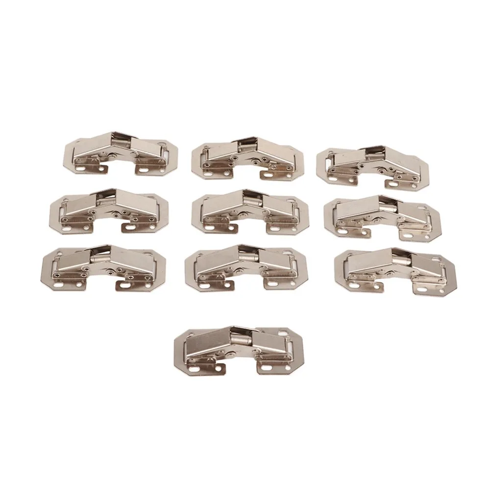 10Pcs Practical 3 Inch Hinge No Drilling Easy Install Cabinet Hinge Bridge Type Bridge Hinge Furniture Use