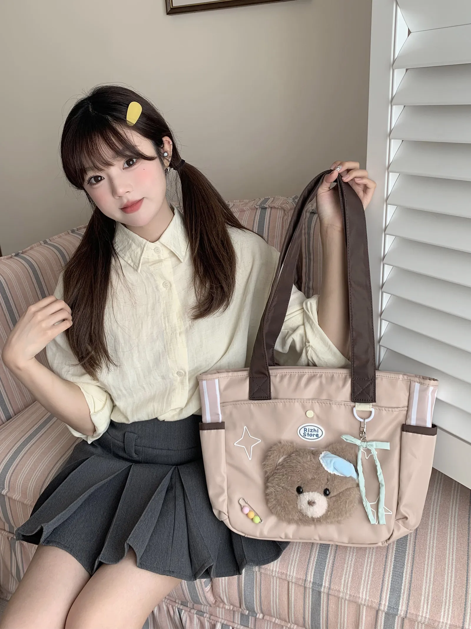 Japanese Original Cartoon Fun Tote Bag Girl Wind Sweet Cute Bags Daily Baby Bag Lta Bag Commuter Bags Student Schoolbag Women