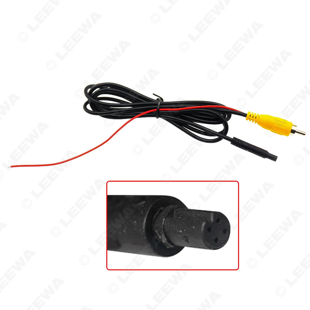 LEEWA Car Male 4-Pin To RCA Male CVBS Adapter Wire Cable For Rearview Reverse Camera  #CA2401