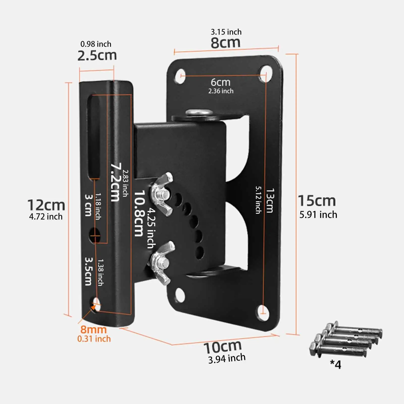 2x Speaker Wall Mount Speaker Wall Bracket for KTV Concert Music Festival