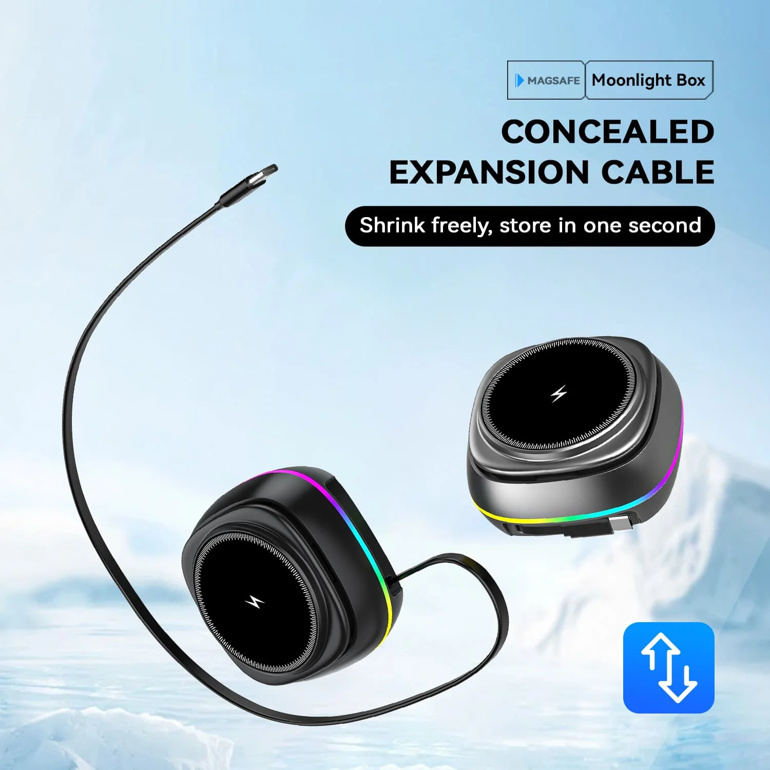 New Design Led Light 3 In 1 Magnetic Wireless Charger Stand Foldable Mini 15w Fast Wireless Desktop Charging Station