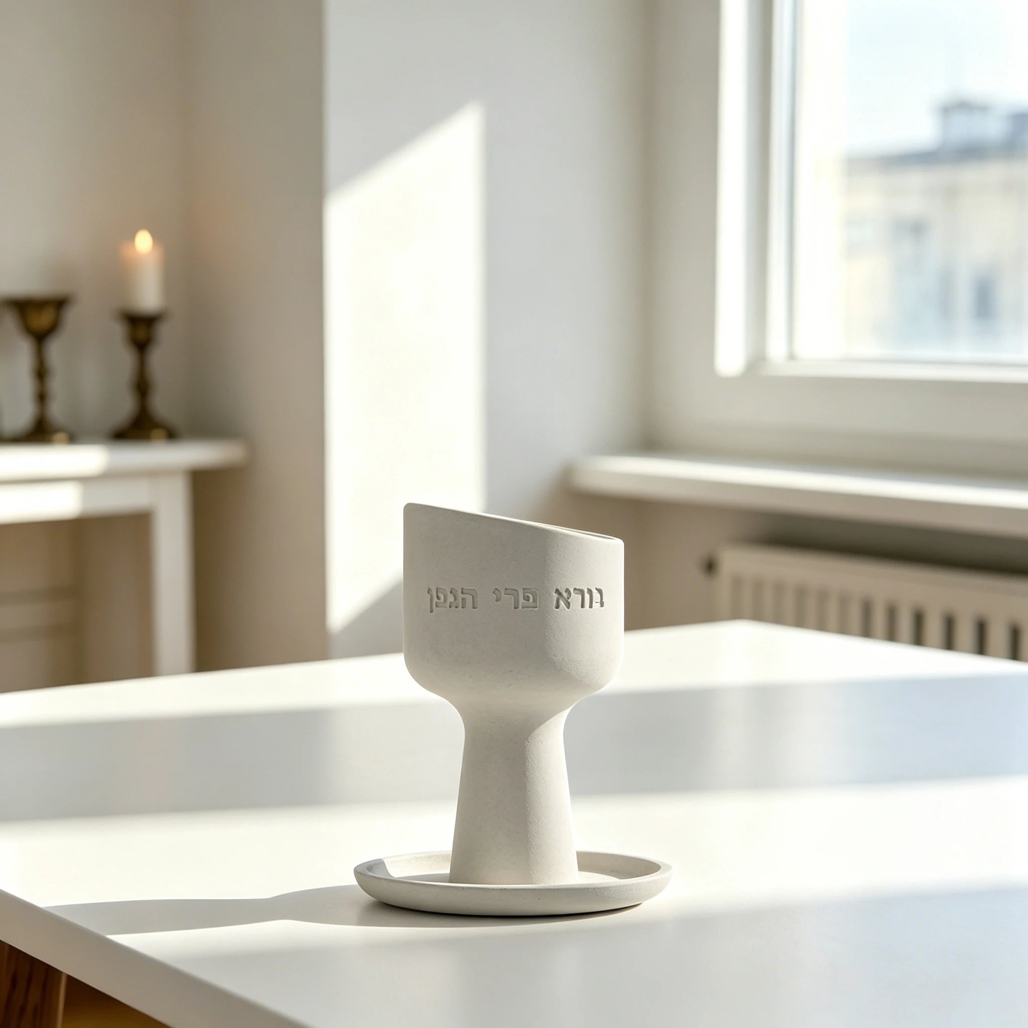 

Jewish Kiddush Cup Silicone Mold, Hebrew Wine Blessing Goblet Concrete Mould, Shabbat Judaica Ritual Home Gift Craft