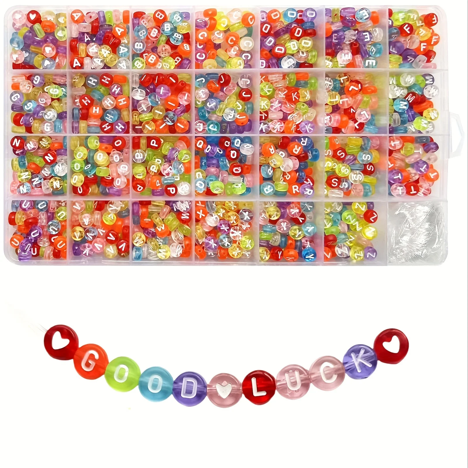 1400 7x4mm Colored Transparent Letter Beads in 3 Different Color Schemes, Suitable for Jewelry Making, Bracelet and Braid Crafts