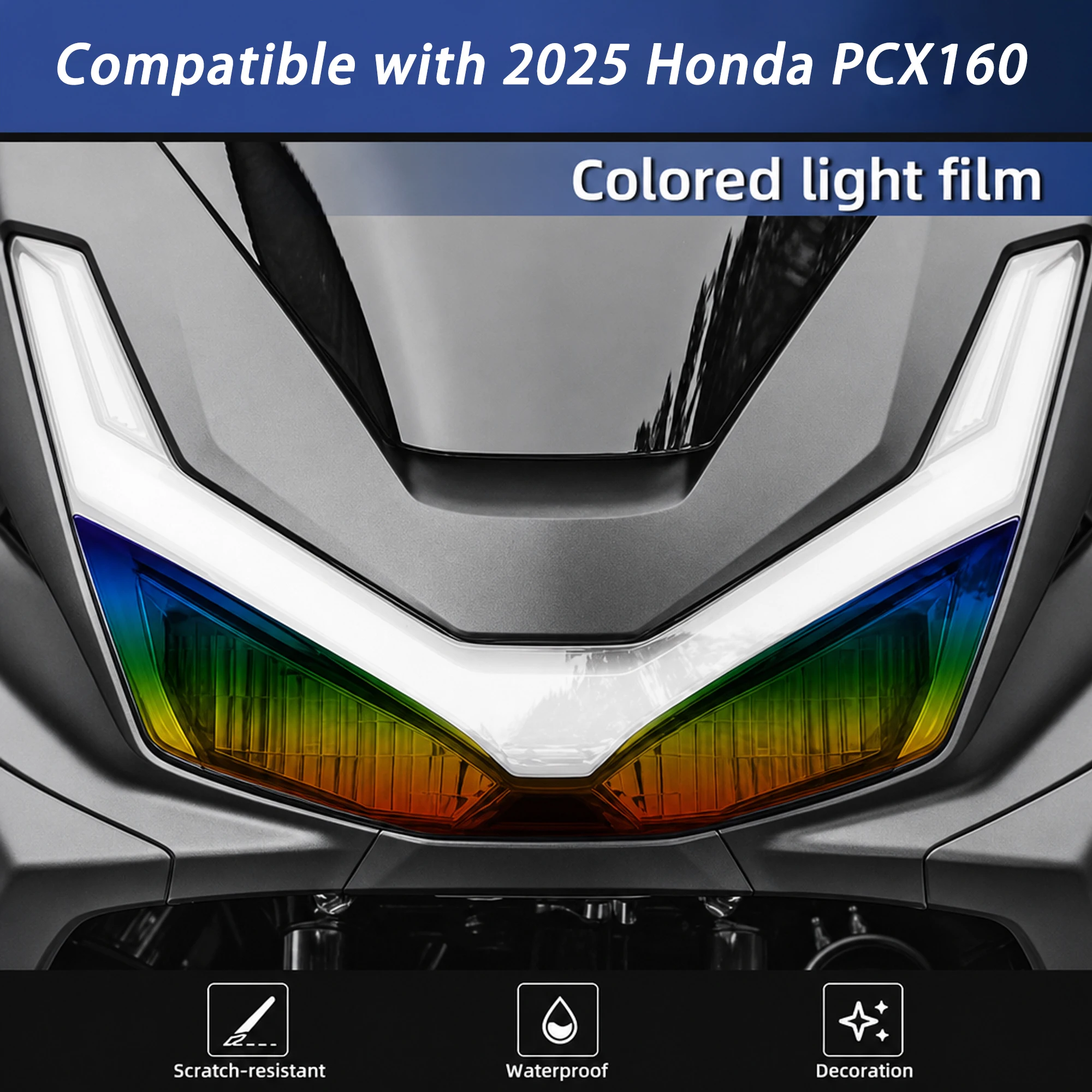 Compatible with 2025 Honda PCX160 Colorful Headlight Film Dashboard Screen Protector Scratch Self-healing Protective Sticker
