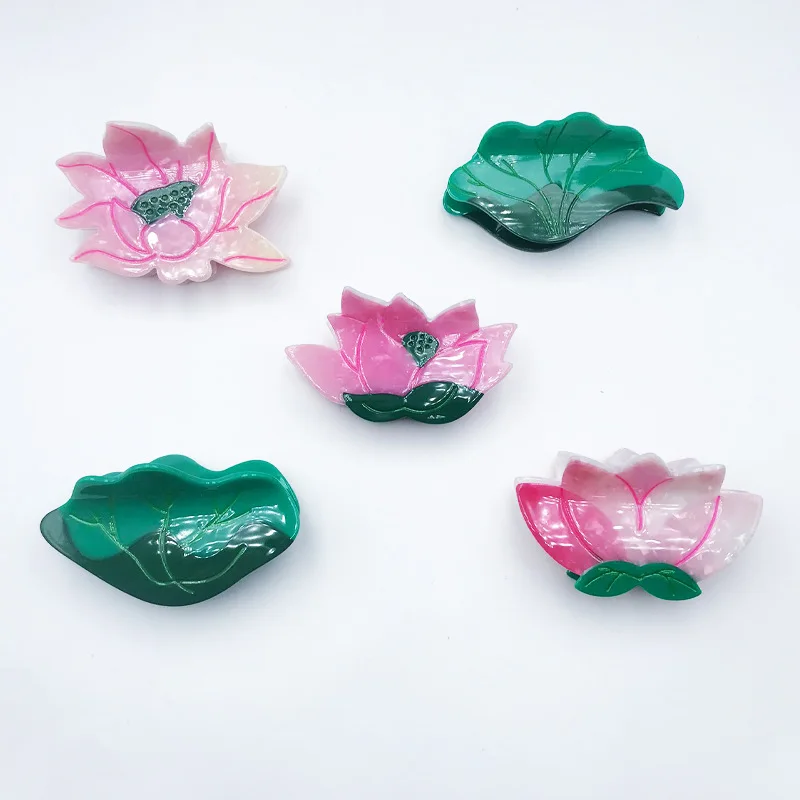 DuoShang New Lotus Leaf Hair Clips Acetate Claw Clip Summer Ancient Fashionable Creative Shark Clip Women'S Hair Accessories