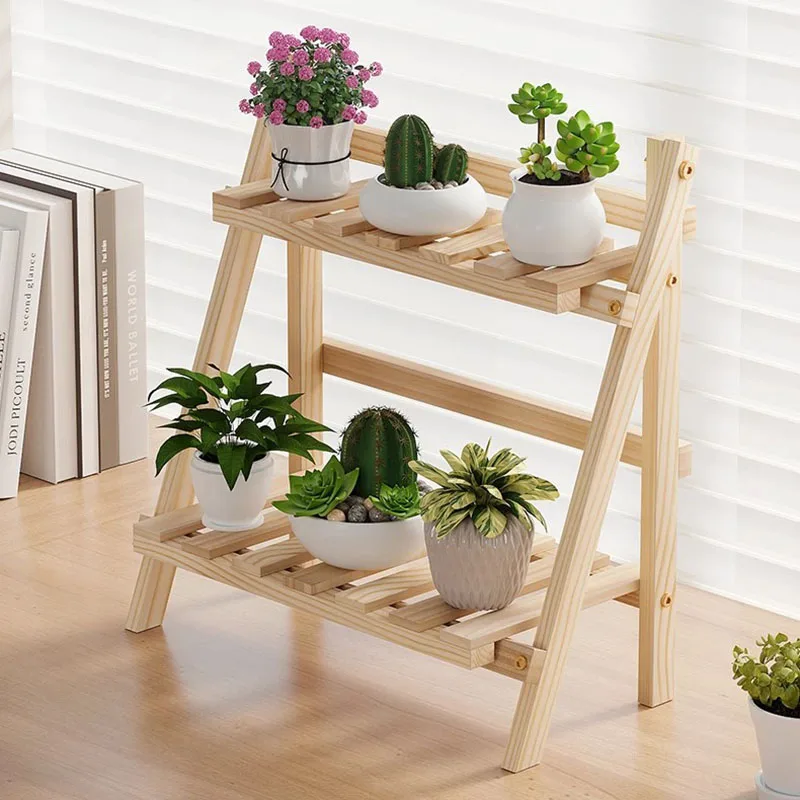 

Adjustable Modern Plant Shelves Layers Wooden Pots Pedastle Plant Stand Countertop Square Soporte Para Plantas Home Decoration