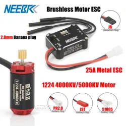 1224 Brushless Motor 4000KV 5000KV 25A Metal ESC 5V/1A for 1/18 1/24 1/28 SCX24 Mini RC Crawler Micro Drift Car Upgrade Part