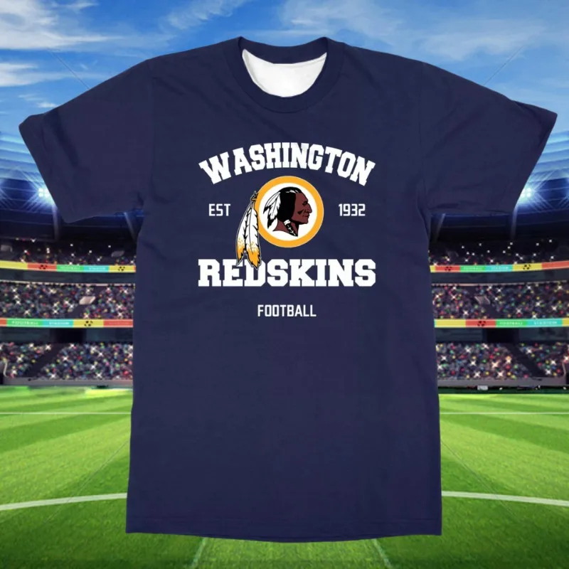 Washington Redskins Football Cotton T-shirt Unisex Men Women Short Sleeve Summer Tops Fans Essentials Daily Casual Fashion Tee