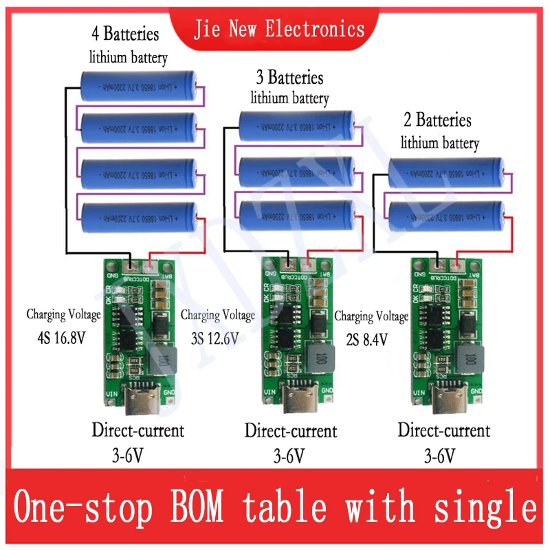 Multi-Cell 2S 3S 4S Type-C To 8.4V 12.6V 16.8V Step-Up Boost LiPo Polymer Li-Ion Charger 7.4V 11.1V 14.8V 18650 Lithium Battery