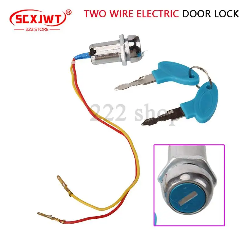 

Blue iron two-wire electric door lock ignition key switch lock power supply scooter ATV moped kart electric folding bicycle