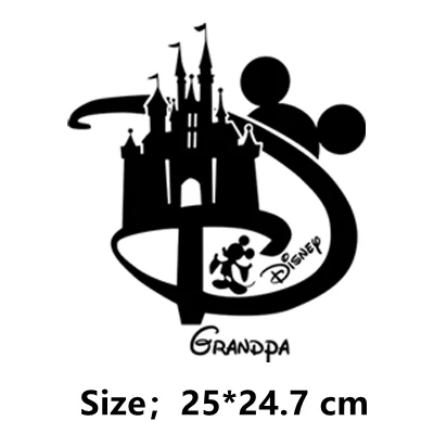 Disney family design naklejki termiczne na ubrania babcia/dziadek/ciocia/wujek/tata/mama t-shirt drukuj żelazko na plastry