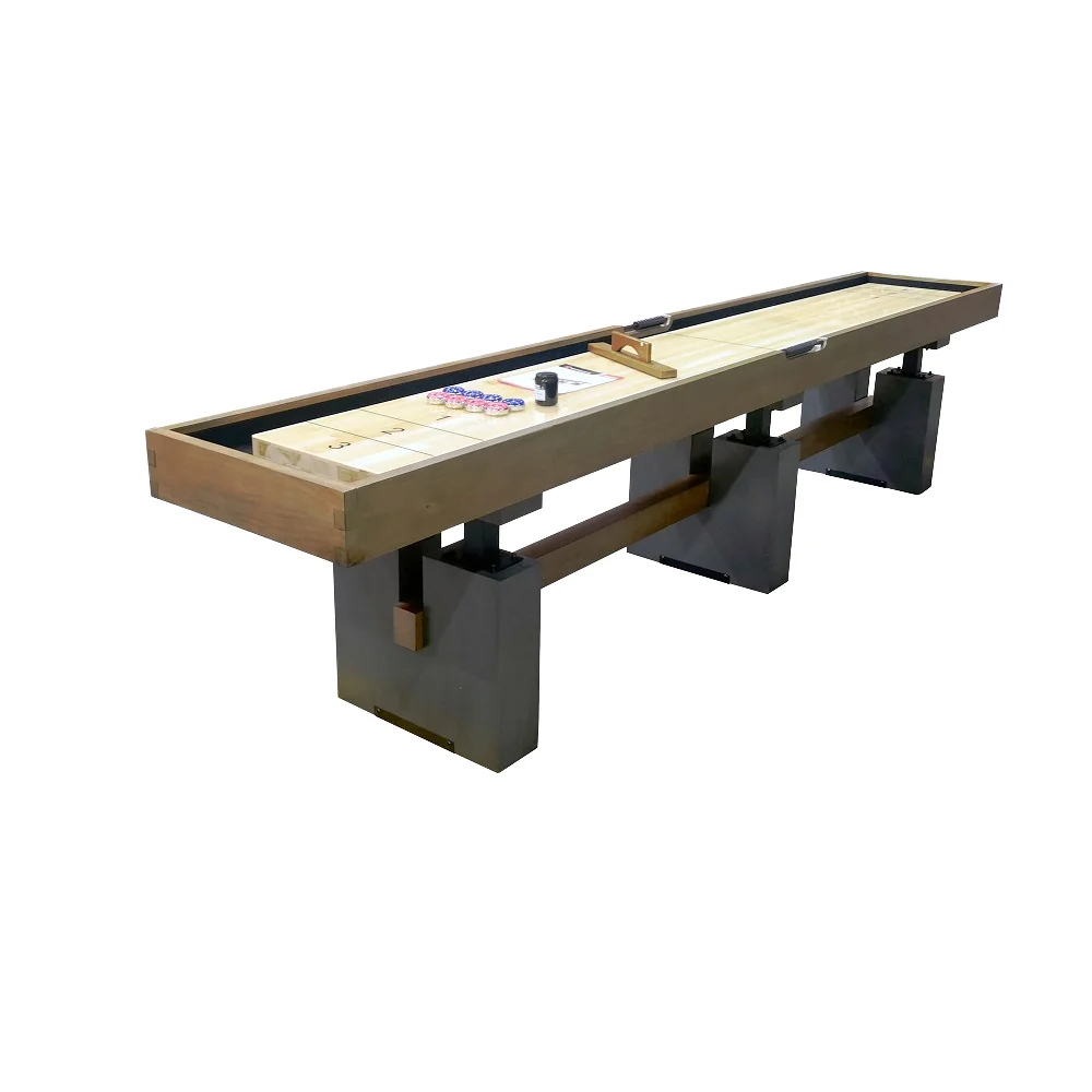 Premium Wooden 9FT 12FT 14FT 16FT Shuffle Table Set Manual Scoreboard Durable Construction Wax Powder Pucks for Family