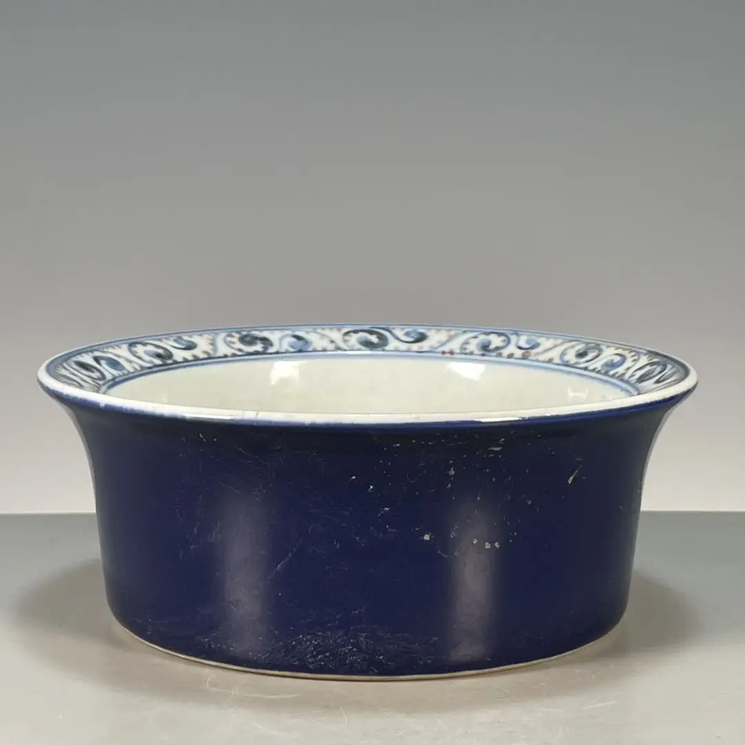 Ji Blue Glaze Underglaze Blue Copper Red Dragon Pattern Porcelain Jar Chinese Collectible Cultural Play Ceramic Vat