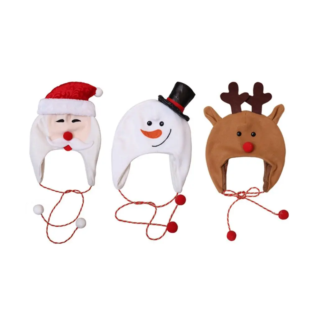 

Sweet Cute Winter Santa Claus Elk Girl Korean Style Caps Christmas Decoration Christmas Hat Women Cartoon Beanies