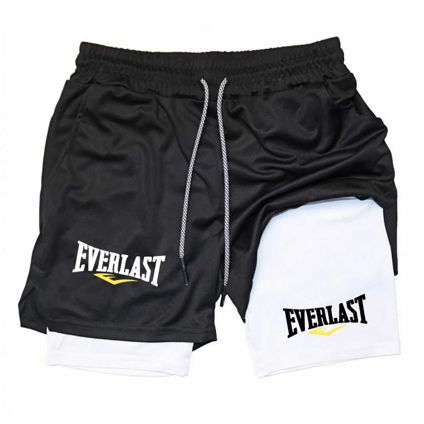 Breathable Summer 2-in-1 Double-Layer Shorts, Men's Stretch Compression Shorts, Quick-Dry Multifunctional Indoor Fitness Shorts