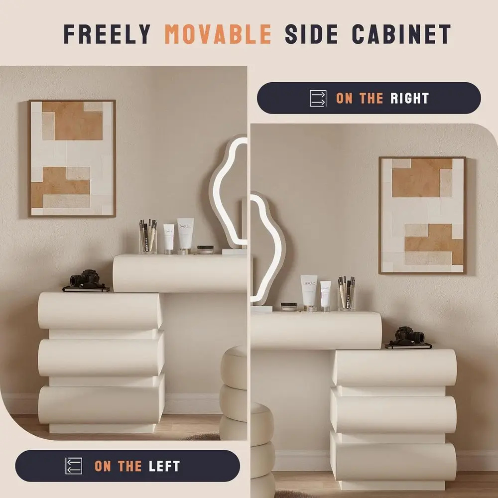 White Leather Vanity Set 5