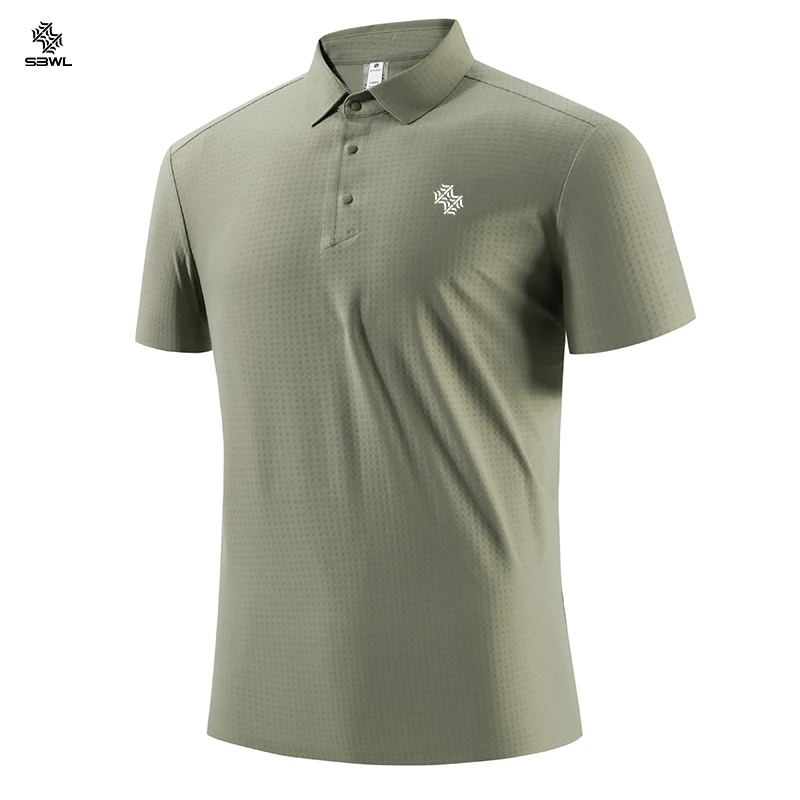 SBWL 2025 summer new light fast dry elastic high quality outdoor sports golf running sports POLO shirt fashion casual T-shirt