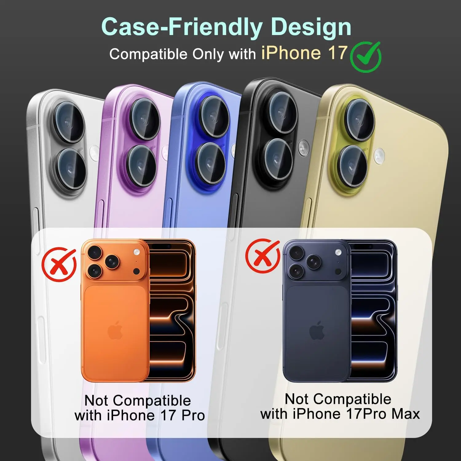 Osłona obiektywu aparatu do iPhone 17 Pro Max Air 16E 16 Plus 15 14 13 Mini 12 11 iPhone17 Akcesoria do ochrony telefonu