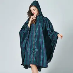 Fashion Women Breathable Raincoat Lightweight Rain Coat Poncho Waterproof Green Lattice Cloak Raincoats Men Windproof Rainwear