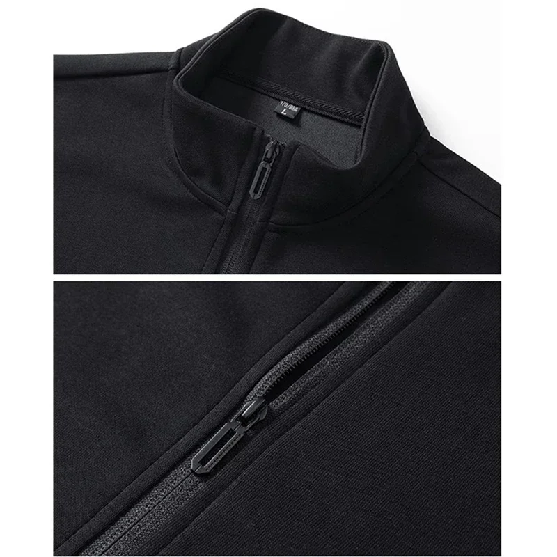 Autumn Winter Men's 2‑Piece Sports Tracksuit Male Thickened Warm Windproof Gym Suit Daily Casual Versatile Outerwear Sets view 5