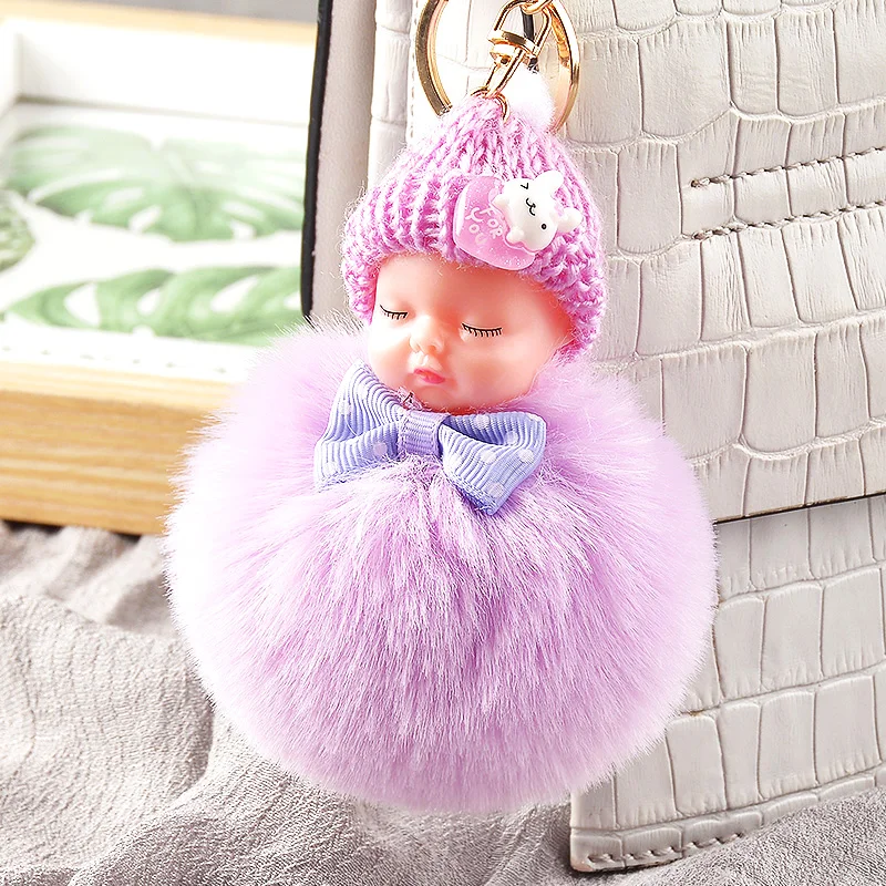 Andcool Kawaii Keychain For Girls Bags Cute Keychain For Phone Motorcycle Accesories Woman Bag Keyring Doll Plush Keychains