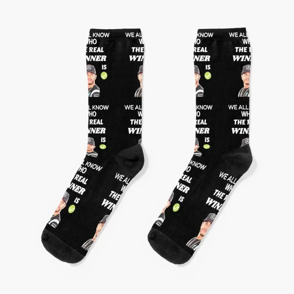 

We All Know Who The Real Winner Is Socks hockey cotton football soccer anti-slip Man Socks Women's