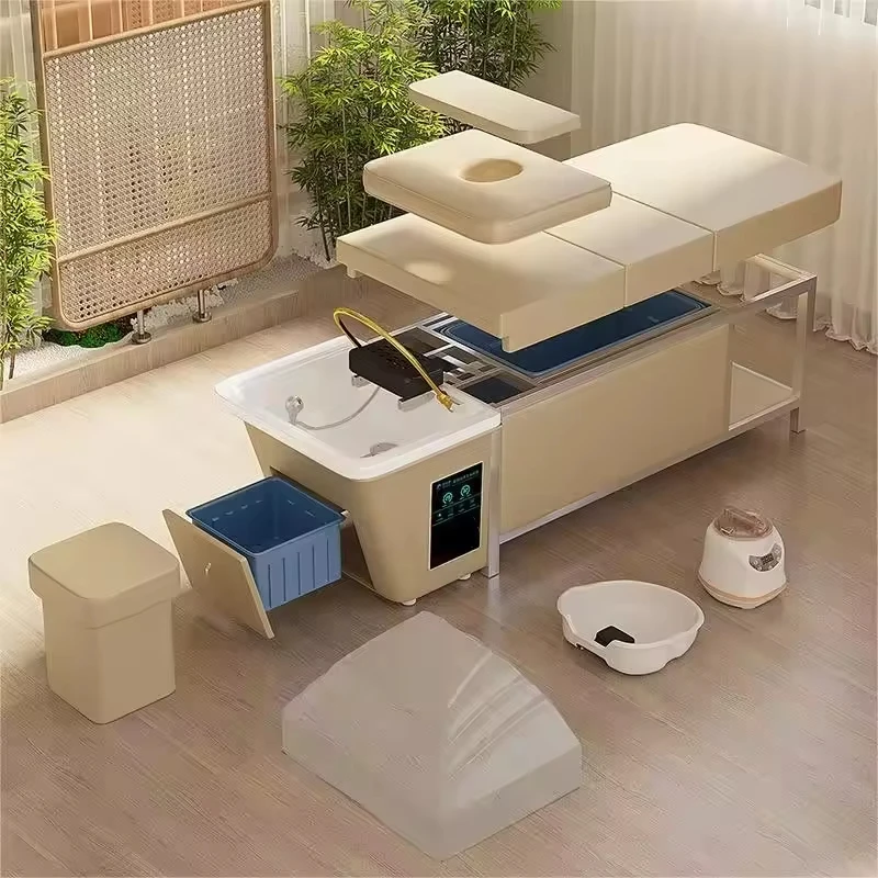 Beauty Massage Salon Bed  Head Spa Shampoo Bed with Bedside Massage Features for Enhanced Comfort And Relaxation