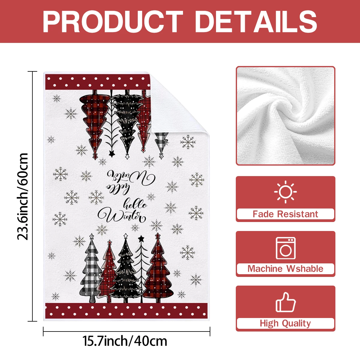 4/6pcs Christmas towels, snowman, Christmas tree, joyful deer pattern, kitchen cleaning towels, dishwashing towels, hand towels