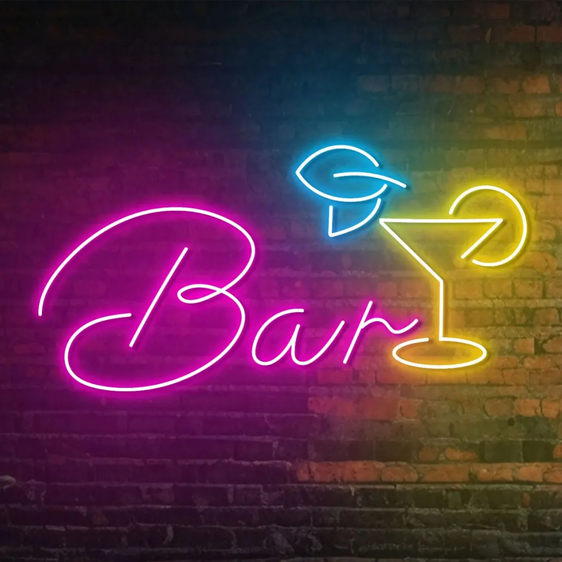 Open Bar Neon Sign Cocktail Bar Beer Sign Wall Decor Custom Open Wine Bar Pub Wine Night Neon Home Decor Game Room  Hotel Neon view 3