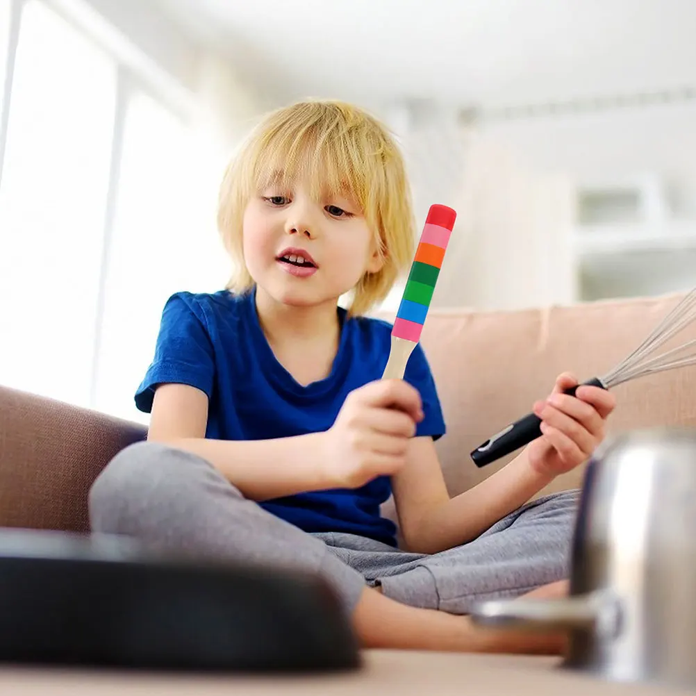 

2 Pairs Wooden Rhythm Sticks Kids Musical Instruments Teaching Aids Percussion Seven Colors Long Use Performance