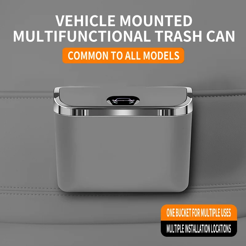 Car Trash Can, Hanging Car Trash Can, Anti-Odor Pop-Up Lid Trash Can, Car Accessories, Suitable for All Car Models