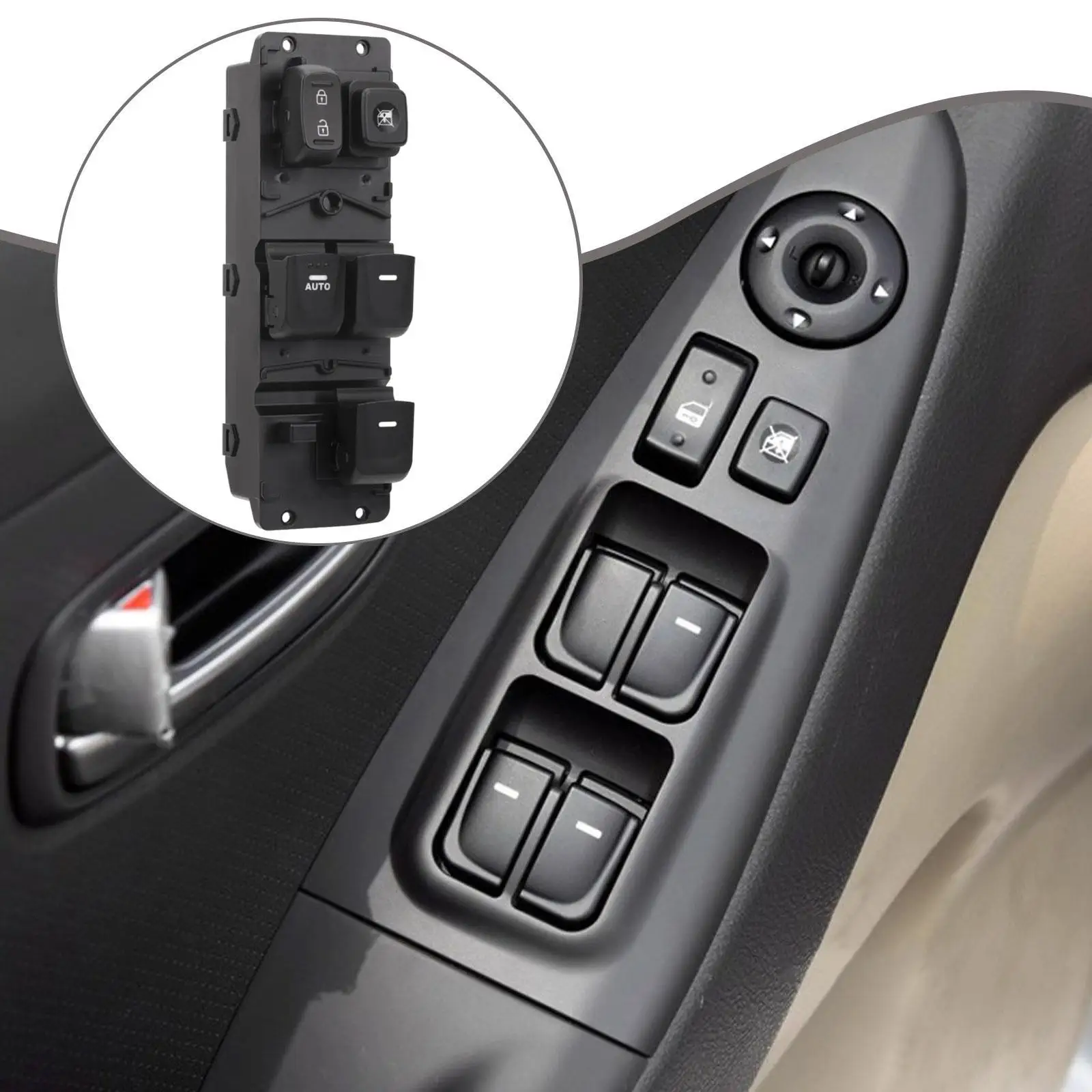 

935702V000 Насадка Прочные аксессуары Сменный переключатель стеклоподъемника Совместимый черный для Hyundai 2012-2017 Veloster