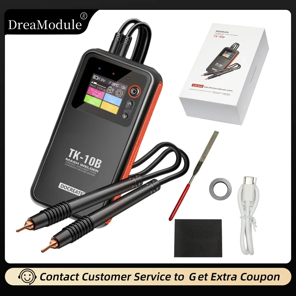 

TK-10B Digital Spot Welder 5000mAh Dual Pulse Welding Tools For 18650 Lithium Battery DIY Welding Machine Weldable 0.1-0.25mm